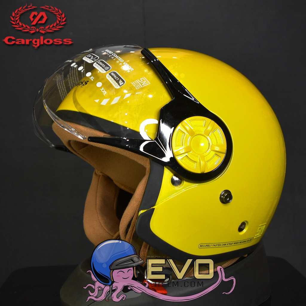 HELM CARGLOSS YRH HIJAB &quot;ORI&quot; - EXOTIC YELLOW NEW ( HELM CARGLOSS HIJAB YELLOW KUNING TERBARU - ONGKIR 1KG )