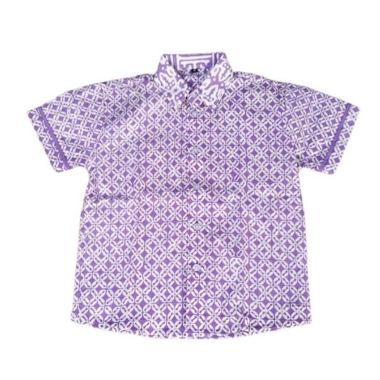 kemeja batik anak ungu