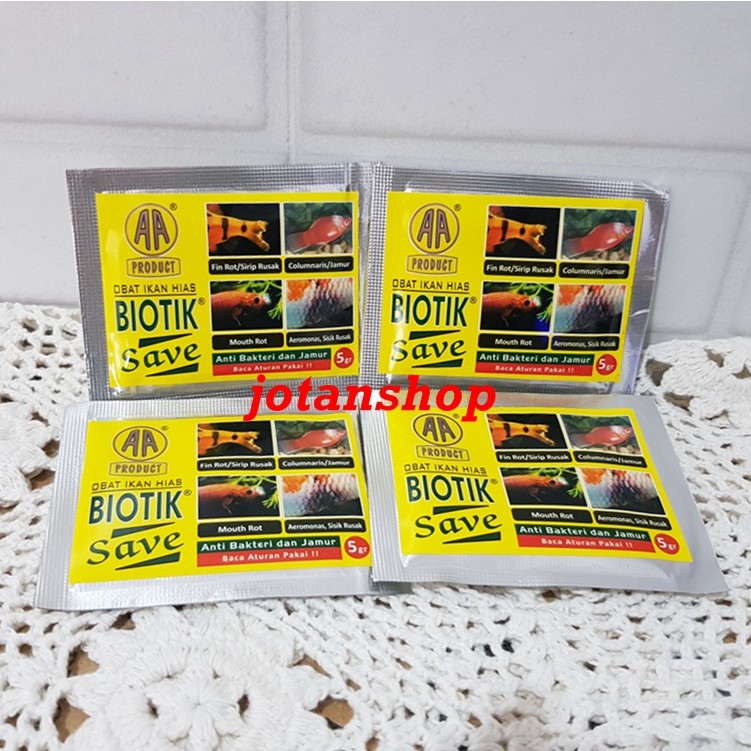 BIOTIK SAVE Obat Ikan Hias Anti Bakteri dan Jamur 5 Gram 5gr Aquarium