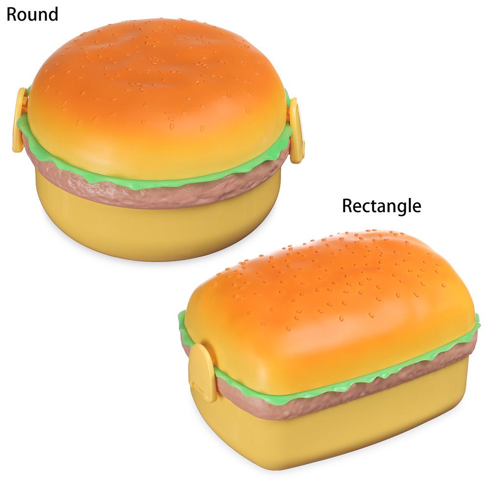 Chookey Set Kotak Makan Siang Bento / Hamburger / Burger / Garpu Dua Tingkat Untuk Anak Sekolah