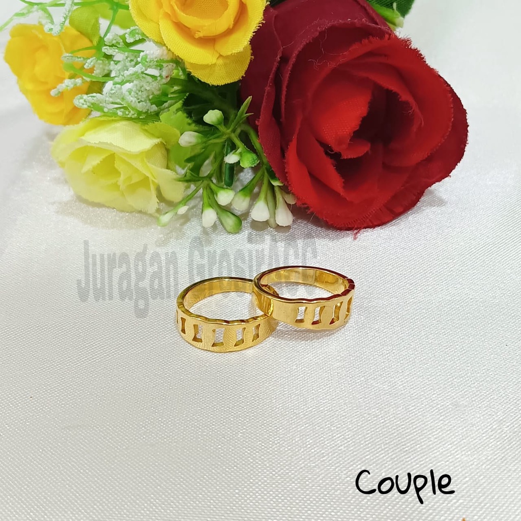 CINCIN Titanium COUPLE/PASANGAN perhiasan fashion Korea anti karat&amp;anti luntur