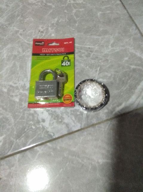 Gembok 40mm Leher Pendek Stainless