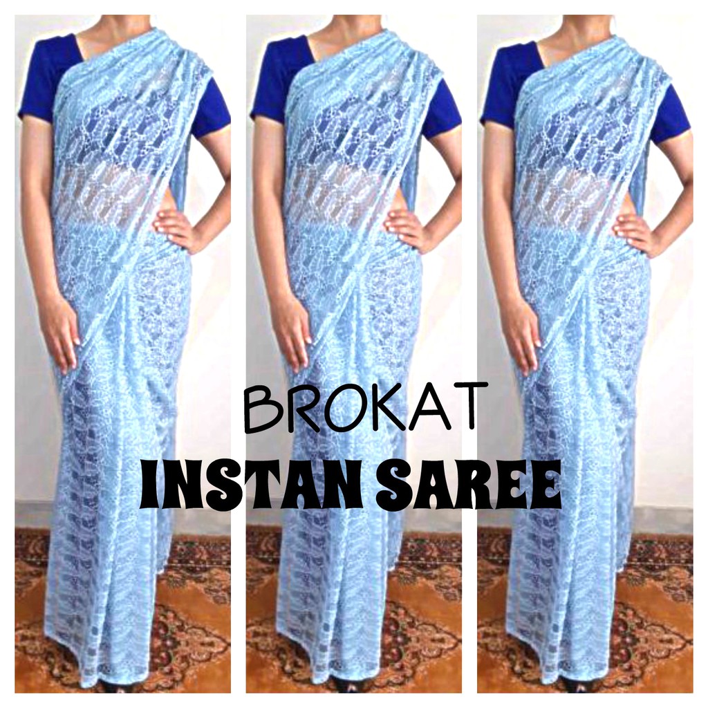 Saree India Instan Set Baju Sari India Brokat Saree India Siap Pakai Baju Pesta India Dress India Shopee Indonesia