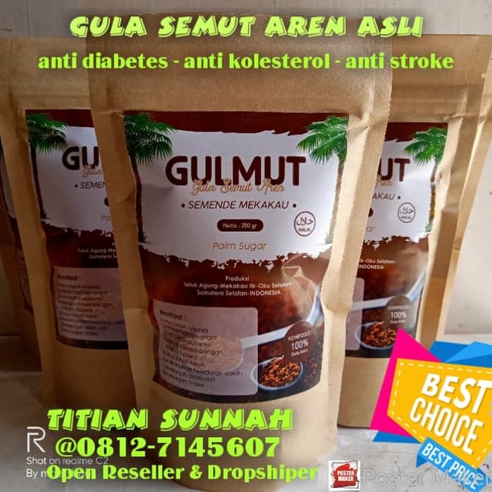 

250 gr Gulmut 100% Gula Semut Aren Asli Semende Mekakau Danau Ranau