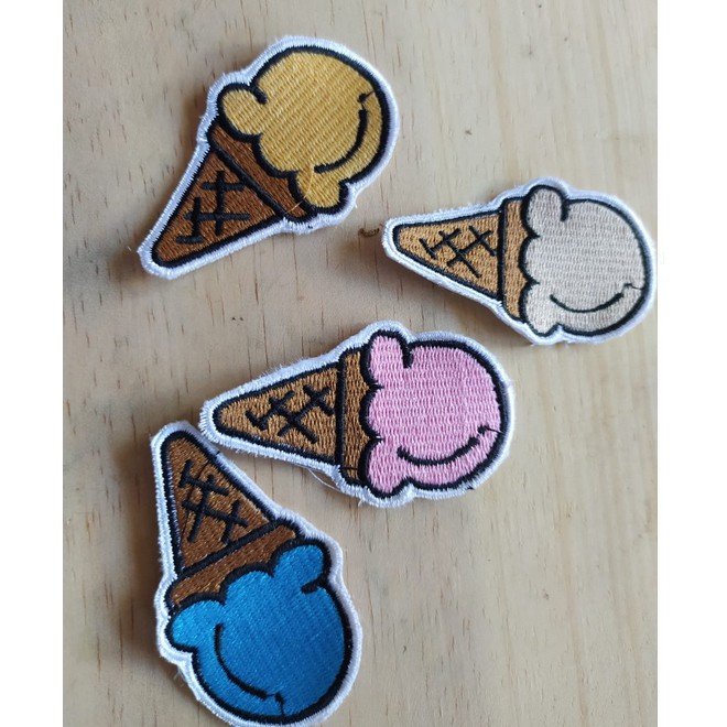 Patch Bordir ICE CREAM /Patch bordir lucu