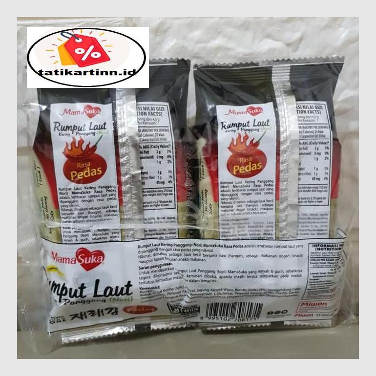 

S50Tat Mamasuka Rumput Laut Panggang Nori Rasa Pedas Isi 2 Pcs Atr05Ytt