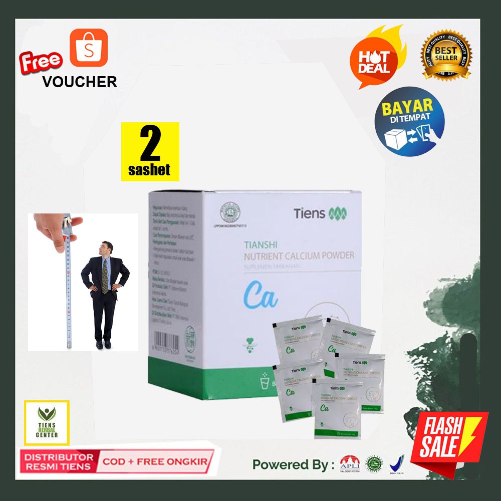 

Susu Peninggi Badan ASLI TIENS NHCP/Nutrient Calsium powder isi 2 sachet Kalsium Terbaik