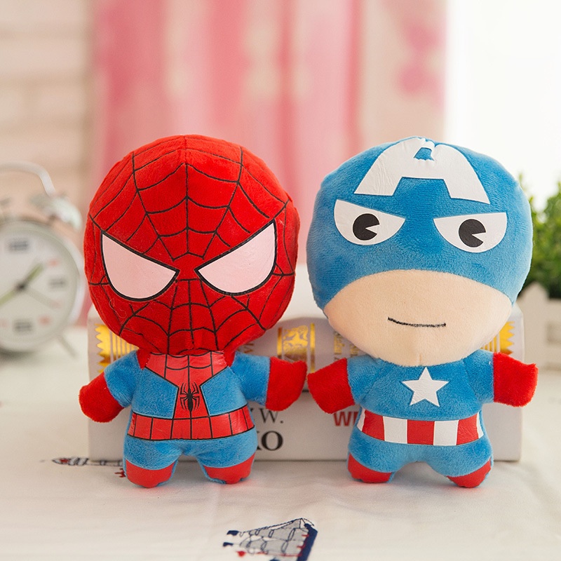 Mainan Boneka Plush Marvel Avengers Captain America Iron Man Spiderman Untuk Hadiah Natal Anak Laki-Laki