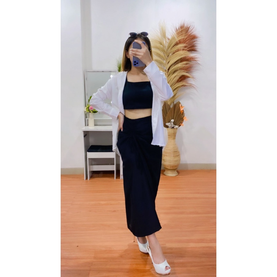 BEFAST - ZRX OOTD Wanita Rok ANI / Rok Serut crinckle/ josep skirt/casual flowy / Rok Serut / Rok Kondangan / Bawahan Rok Wanita Remaja Casual / Rok Serut Polos Formal / OOTD Selebgram Kekiniaan / Trendy / Termurah