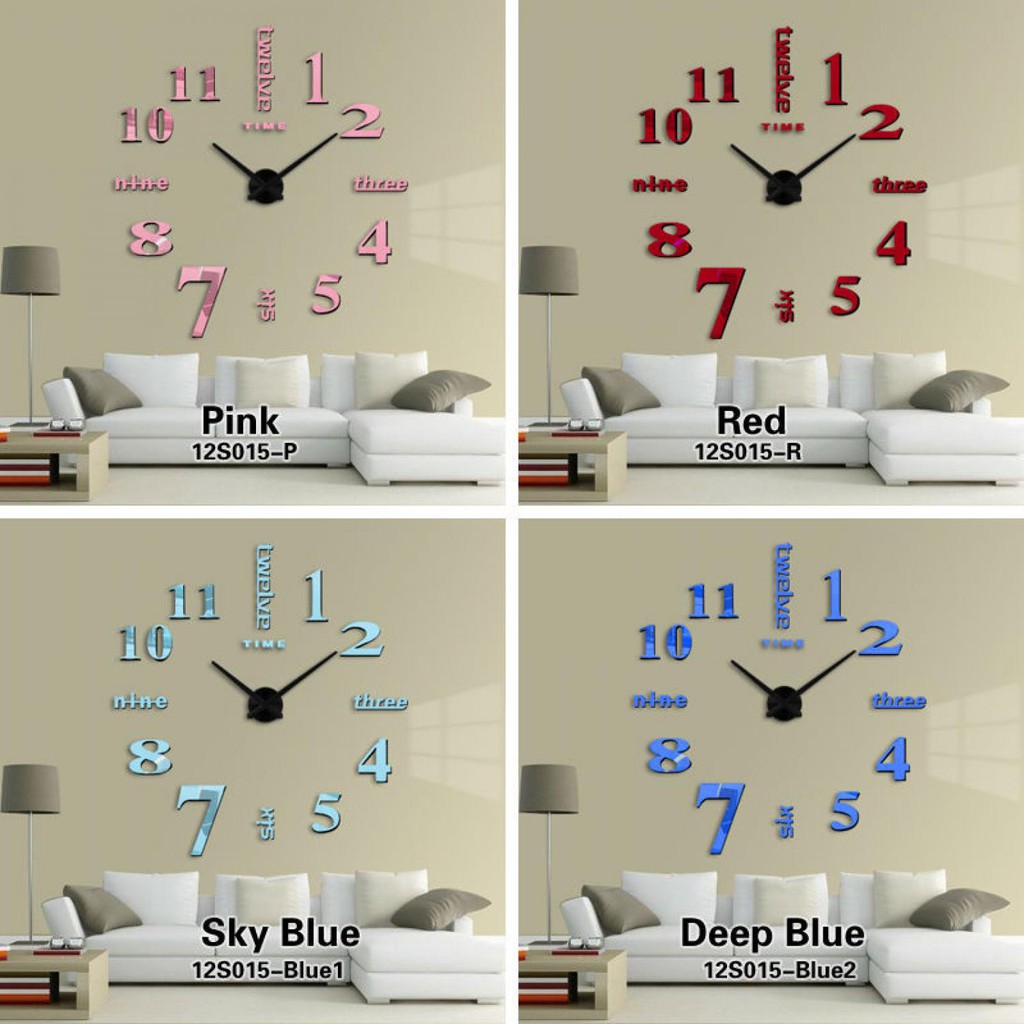 Jam Dinding Besar DIY Giant Wall Clock Quartz 80-130cm - DIY-106
