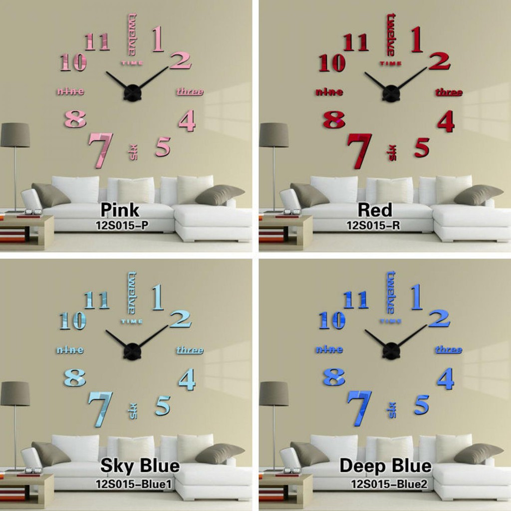 Jam Dinding Besar DIY Giant Wall Clock Quartz 80-130cm - DIY-106