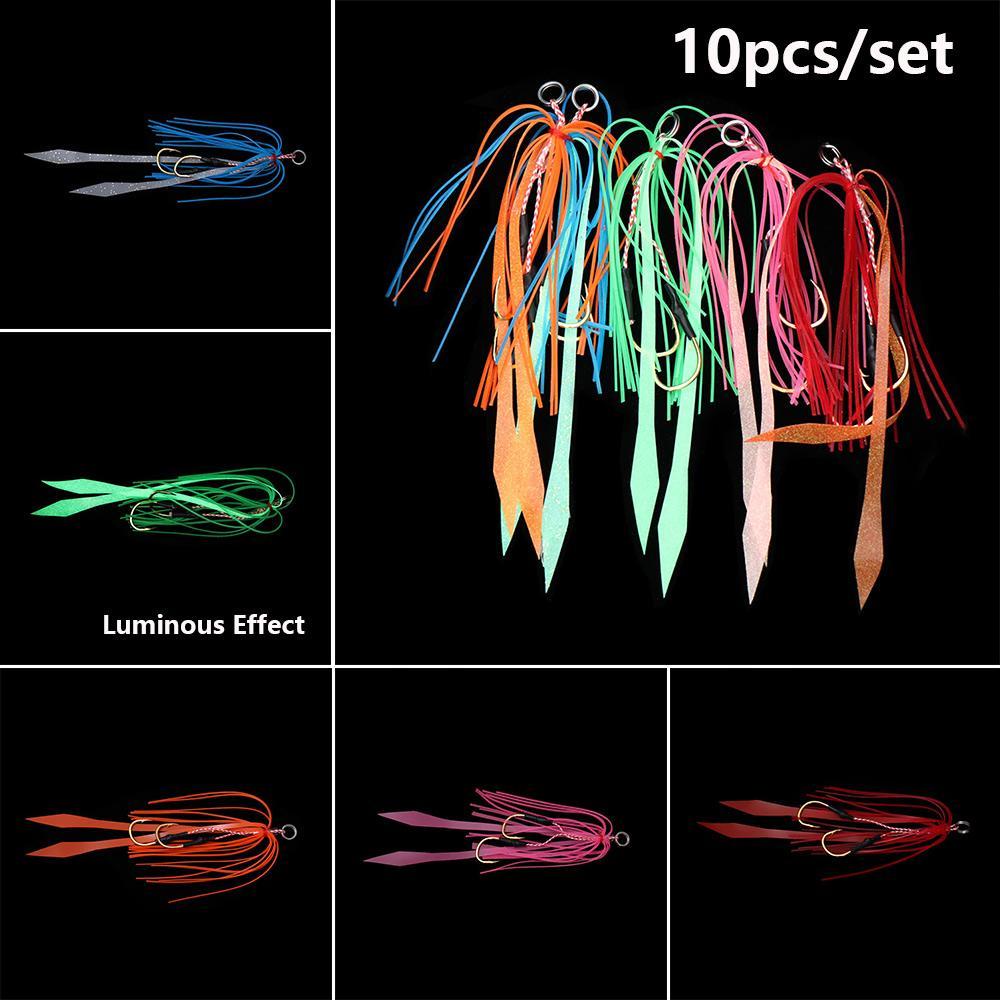 TOP 3pcs /set Rok Silikon Kawat Tahan Lama Kait Pancing Ganda SpinnerBait Manusia Hidup Bahan Karet