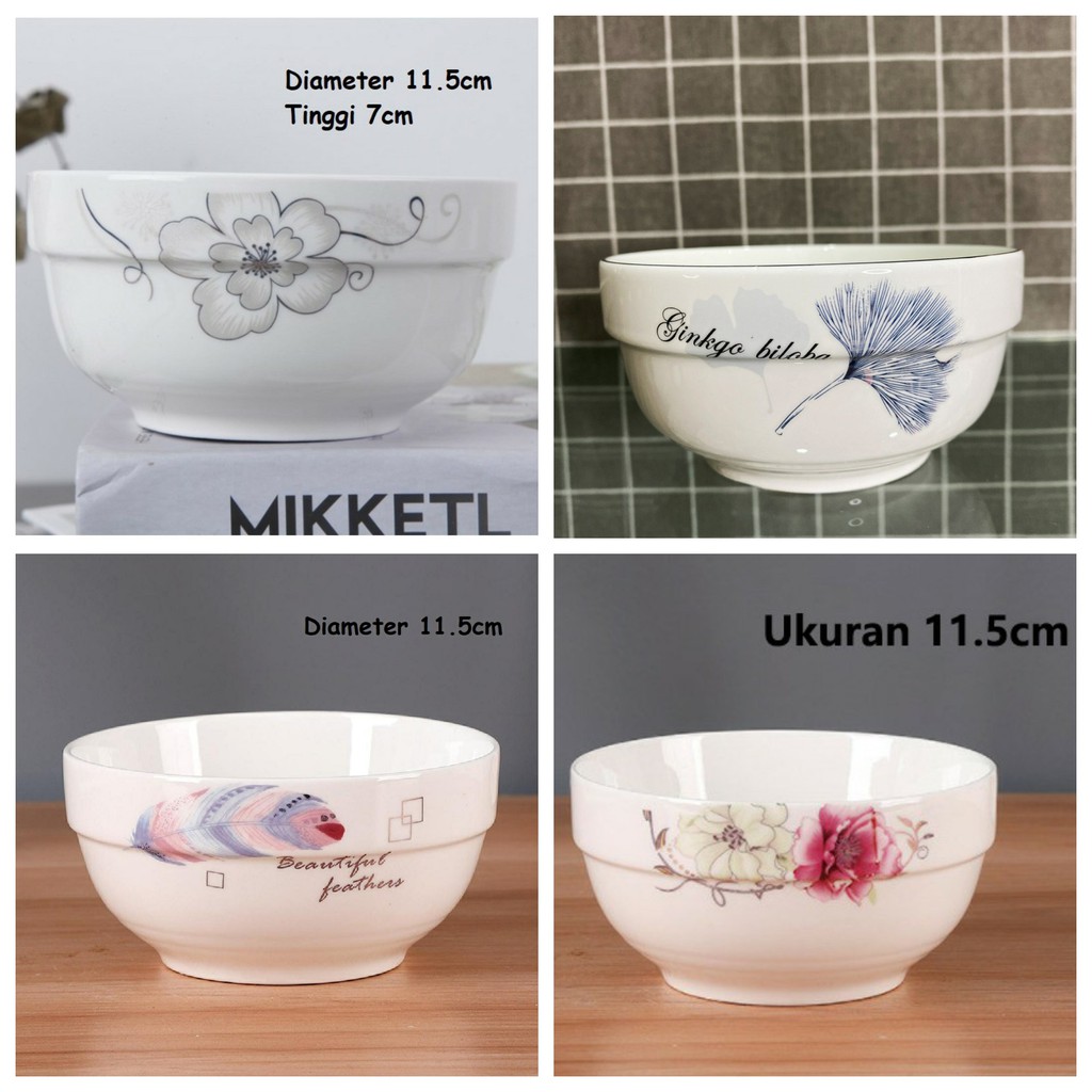 Mangkok Keramik Korea Bunga 11.5cm