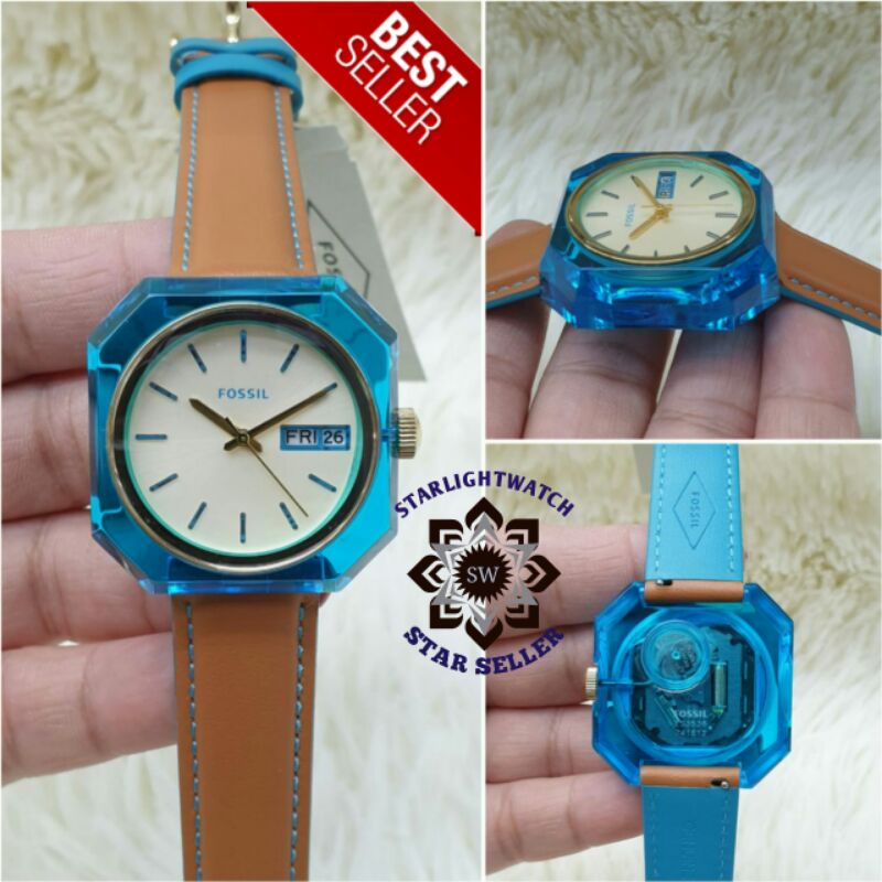 JAM TANGAN WANITA BATRE FOSSIL TALI KULIT KUALITAS ORIGINAL