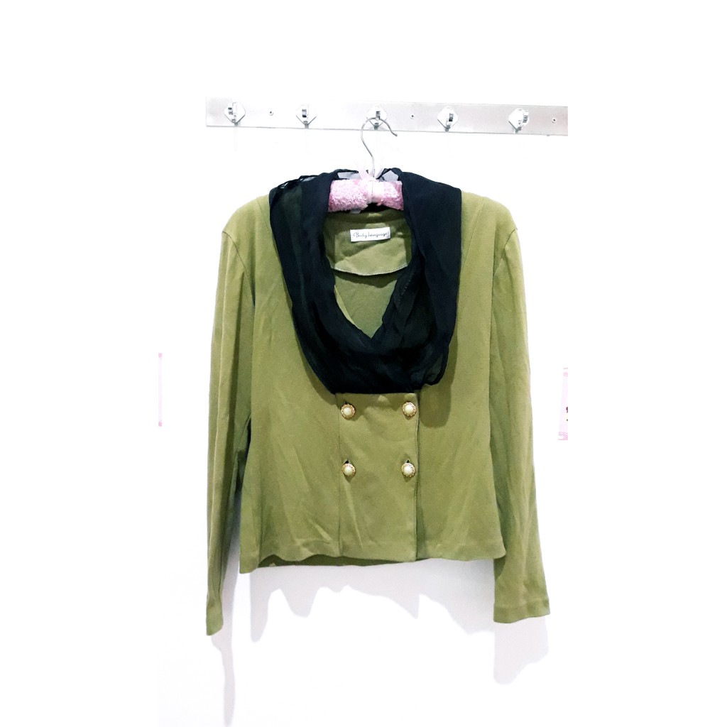 Unik Blazer Hijau / Green Top / Luaran Hijau SALE