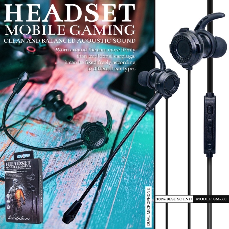 ⭐️[SPOT] Headset Earphone Gaming Model GM-200 &amp; GM-300 Termasuk Microphone
