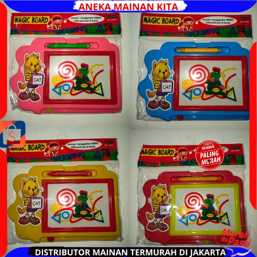 ( PROMO ) MAINAN ANAK MURAH MAGIC BOARD 2005 PAPAN TULIS ANAK CAT KARAKTER DRAWING BOARD MAGNET ALAT BELAJAR ANAK