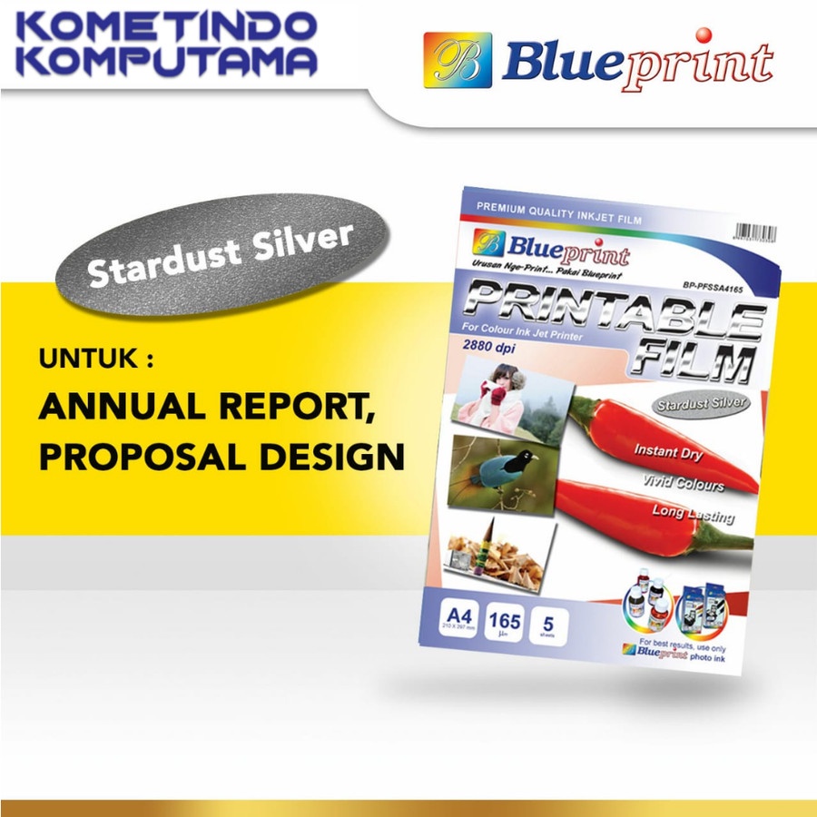 BP-PFSSA4165 Kertas Printable Film Stardust Silver A4 BLUEPRINT