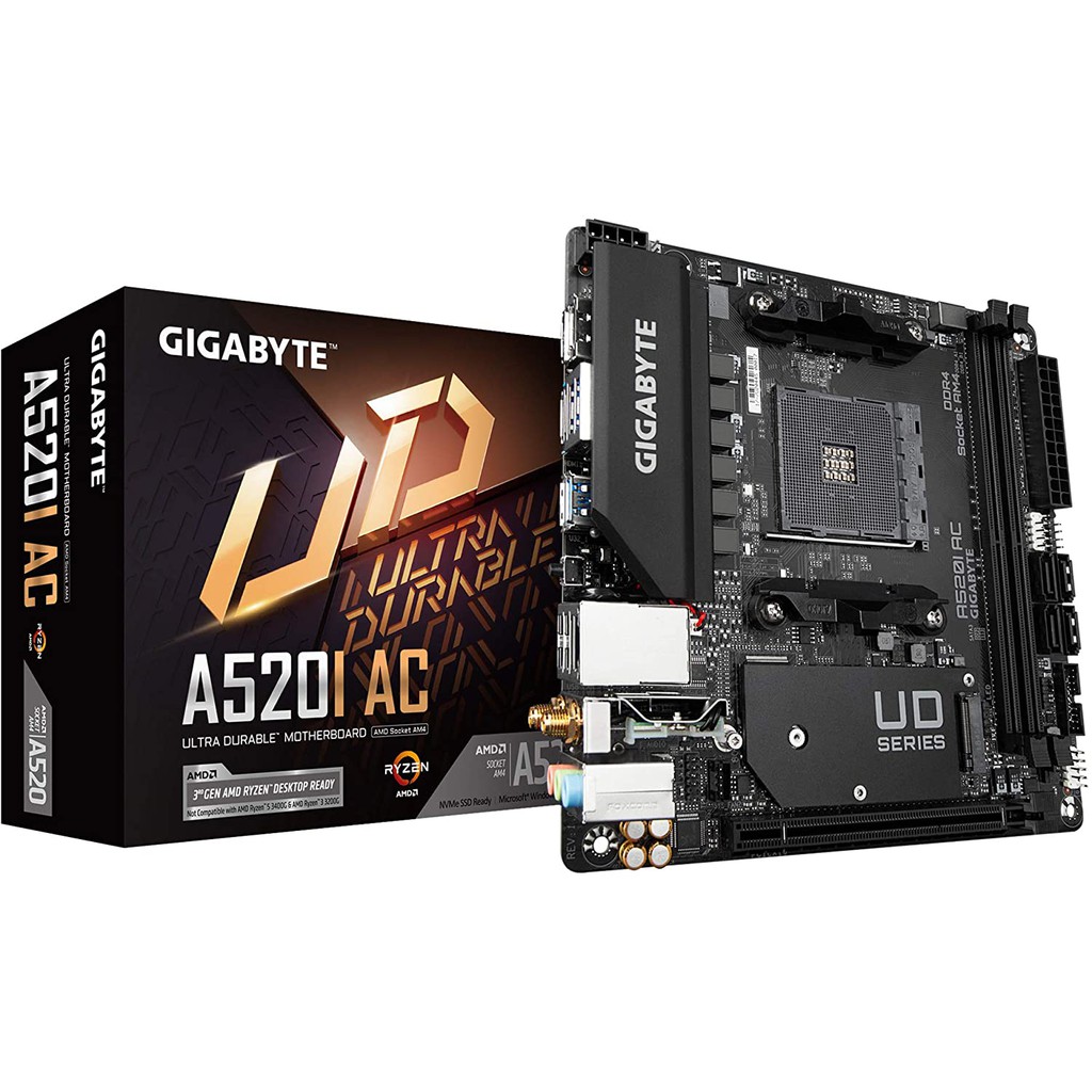 Gigabyte AMD A520 I AC Mini ITX Ultra Durable Motherboard