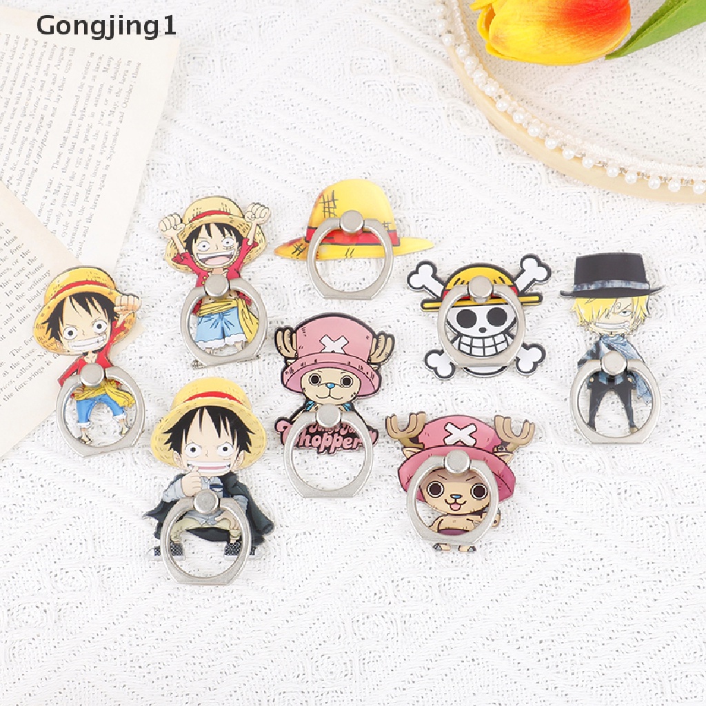 Gongjing1 Ring Stand Holder Motif Luffy One Piece Bahan Akrilik Untuk Handphone