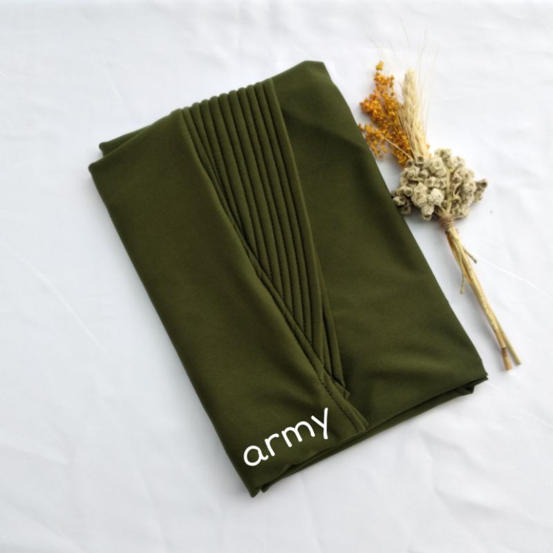 Hijab Bergo Spandek Jersey Menutup Dada/Hijab Instan Bergo Hamidah/Hijab Sport-Army