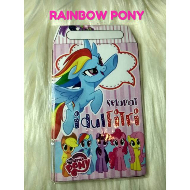 

Amplop lebaran 2025 motif rainbow pony/motif cewek
