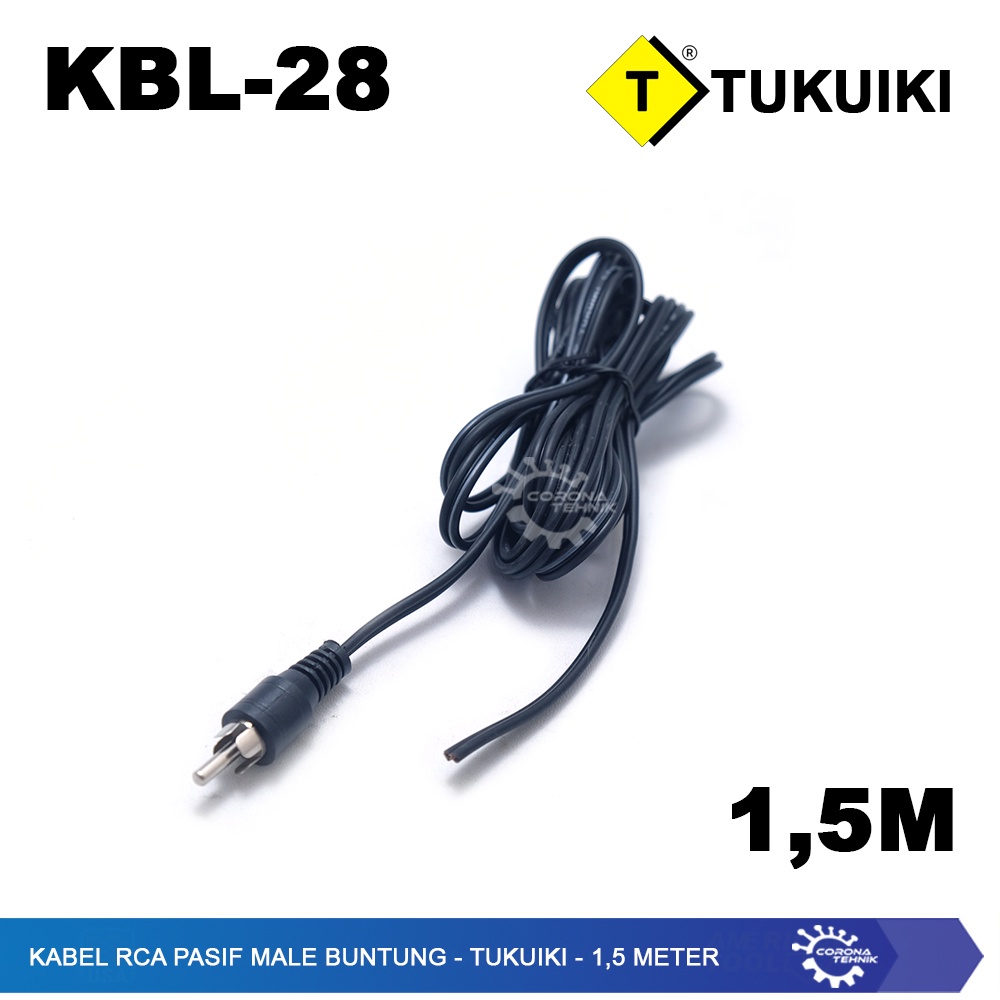 Tukuiki - Kabel RCA Pasif Male Buntung - 1,5 Meter