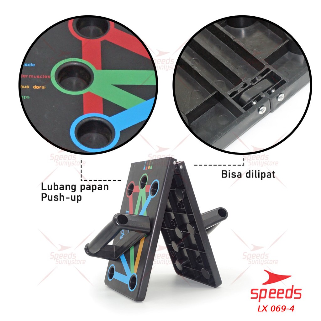SPEEDS Push Up Board Push Up Stand Alat Bantu Push Up Alat Olahraga Fitness 069-4-3