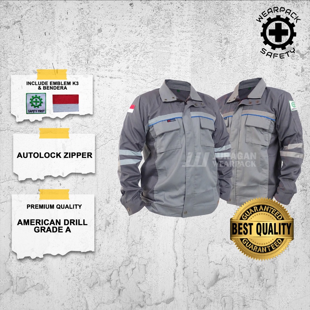 Wearpack Semi jaket / Baju Kerja Safety K3 / Baju Safety Lengan Panjang