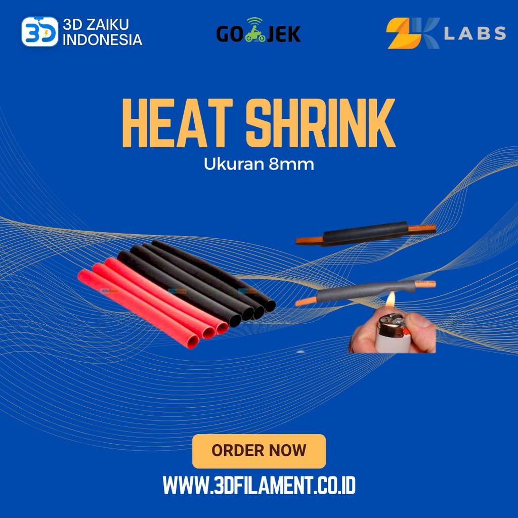 ZKLabs Pembungkus Kabel Selongsong Bakar Heat Shrink Tubing 8 mm