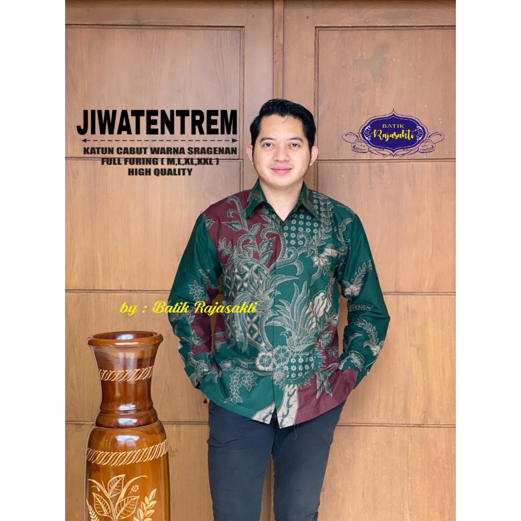 JIWATENTREM RAJASAKTI KEMEJA BATIK SOLO PRIA LENGAN PANJANG LAPIS FURING ATASAN BATIK PREMIUM MODERN KATUN HALUS BAHUWIRYA  BANAMITRA BANAMITRA PUTIH BANGSAWAN BAYU PUTRA BERLIAN BIRU BHARATAYUDA BIMASENA BIRENDRA BIRU INDAH BRAHMAKERTA BRAHMAKERTA MERAH