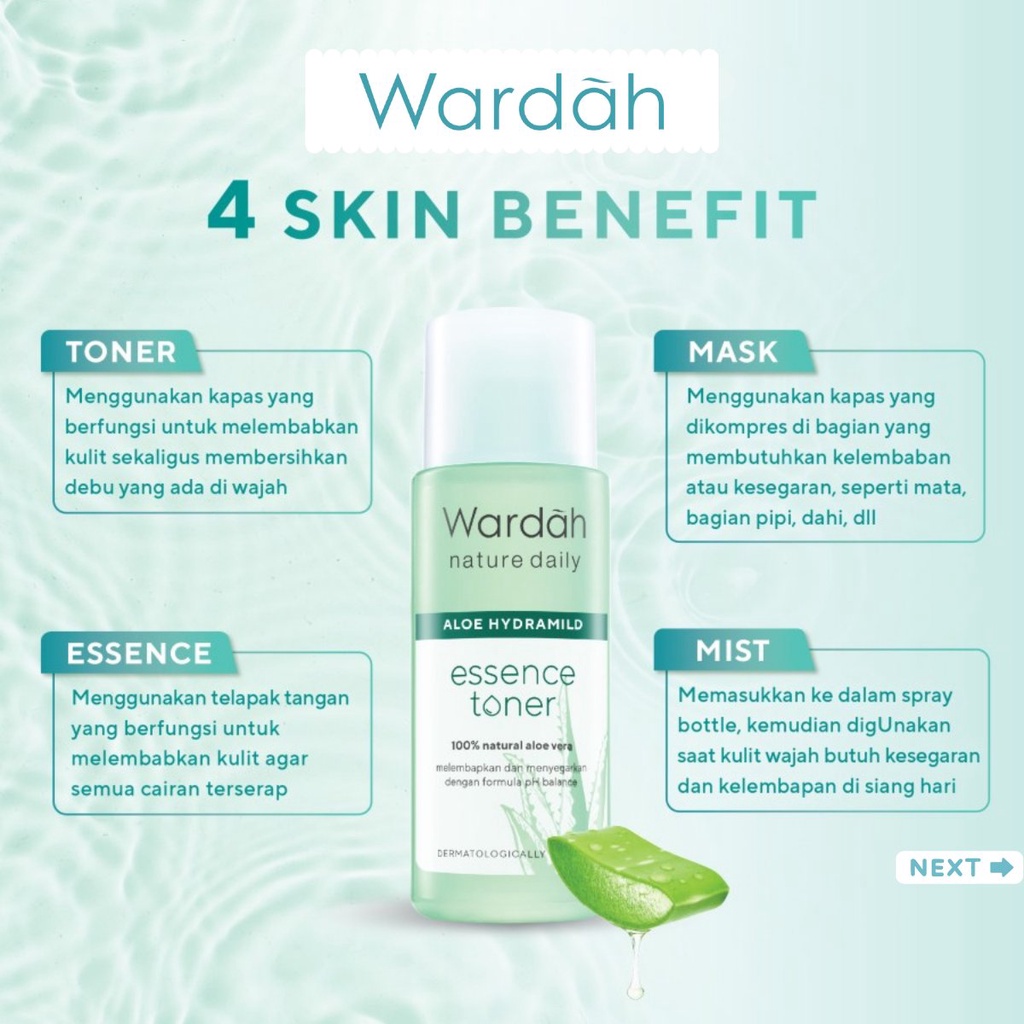 Wardah Nature Daily Aloe Hydramild Essence Toner - 100ml