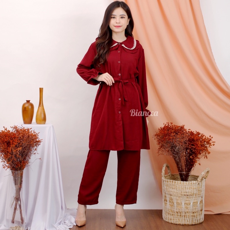 FLASH SALE DIANA SET KERAH RENDA SETELAN LONG TUNIK BUSUI BUMIL GROSIR ECER