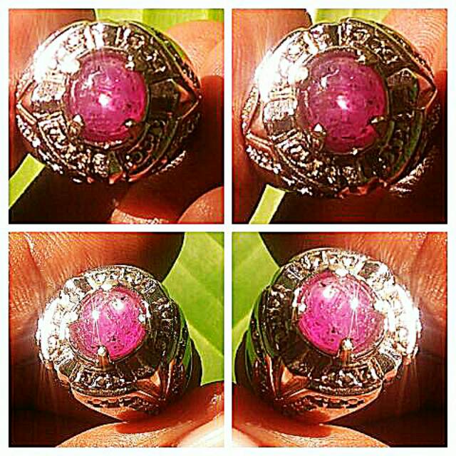 Cincin Natural Star Ruby Burma Kristal Original Asli Alam