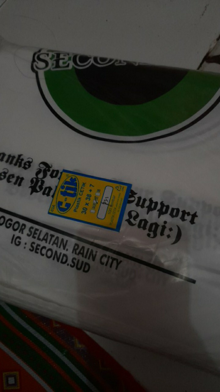 Plastik Klip Pond Ziplock 30x40 2 Warna Sablon - Custom Desain Design Sendiri Untuk Sepatu Baju Dll