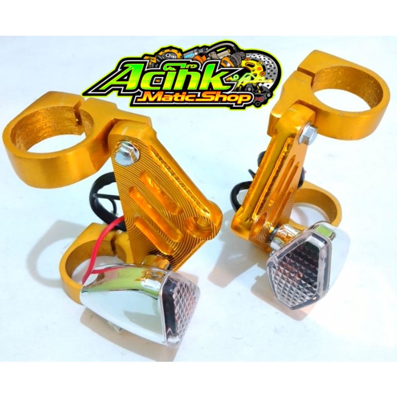 breket kupingan pangkon lampu cincin model CNC super pesek GL MEGAPRO CB GL 100 TIGER harga plus sen