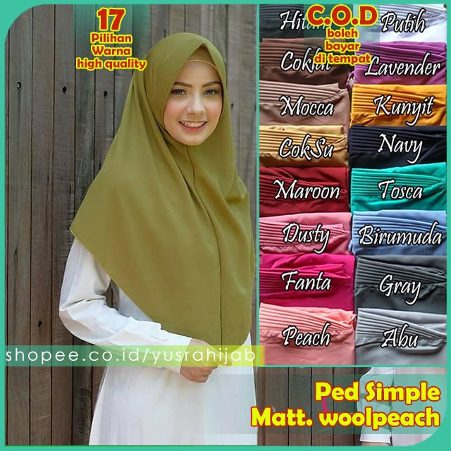 PROMO !!! Hijab Jilbab Instan Kerudung Polos Bergo Syria Basic Zaida Instant Murah Terbaru CVH-5