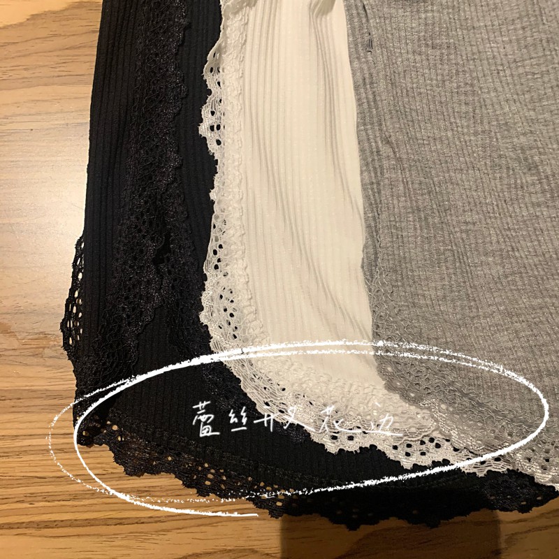 Seksi Lace Ruffled Pinggang Tinggi Ketat Anti-Lemari Kerusakan Celana Wanita Putih Tipis Legging Cel