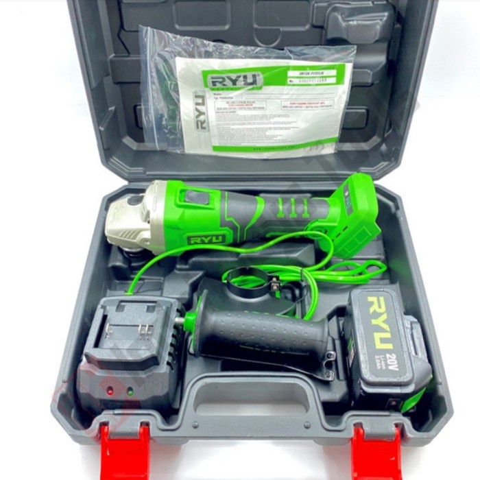 GRATIS ONGKIR !! Mesin Gerinda Baterai Tangan-MESIN GERINDA / Cordless Angle Grinder - RYU RCG 20V Gerinder Cordless - Gerinda Baterai RYU 20V