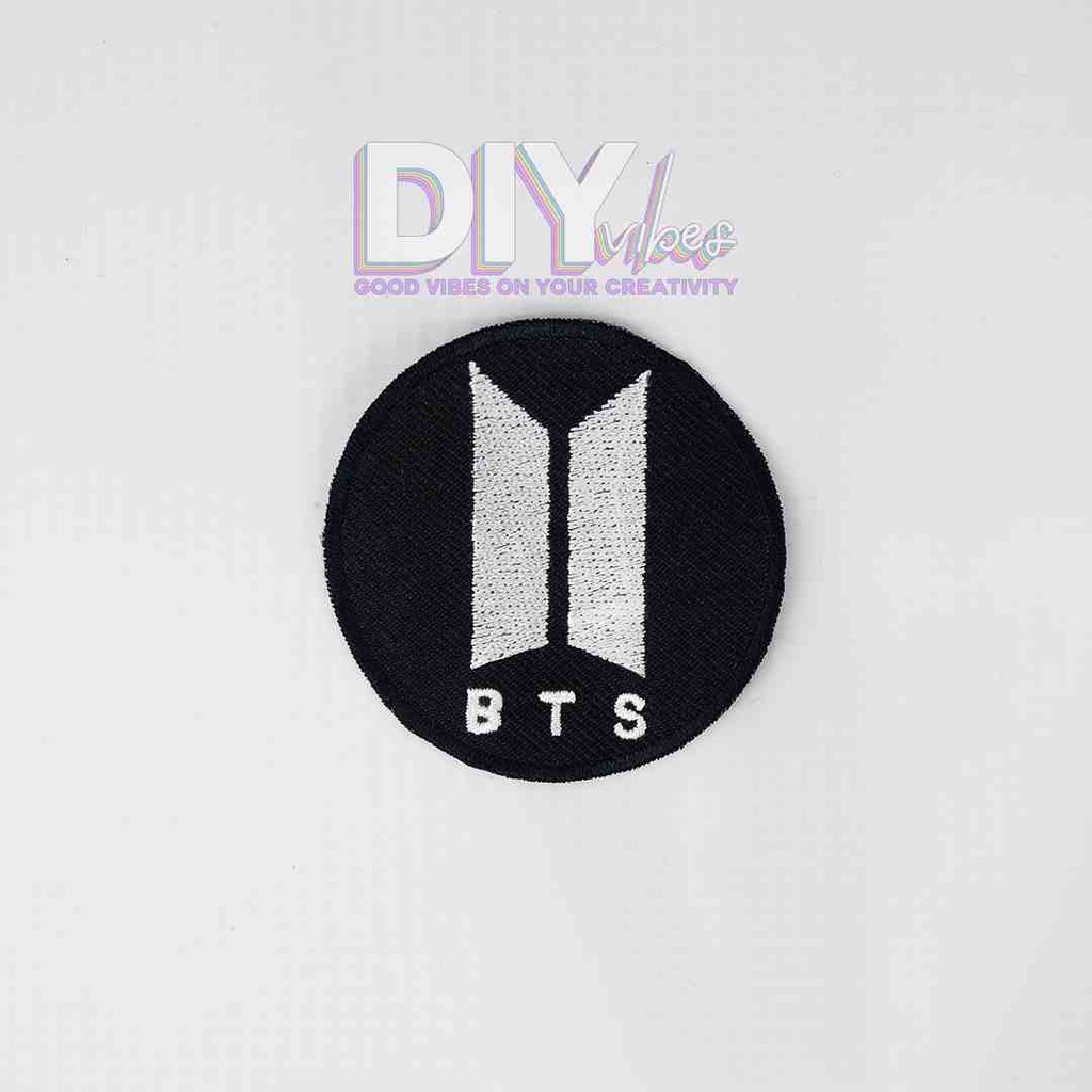 Patch Bordir Band : BTS Logo | Diy Iron Patch Bordir Pakaian PIV010