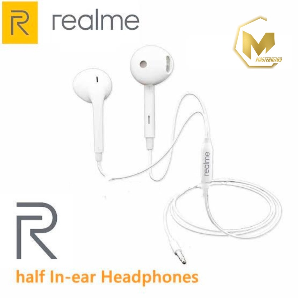 R15 Headset headsfree earphone Hf ORIGINAL REALME 2 3 5 6 7 pro C1 c2 c3 c11 c15 c12 c17 c20 C21y JACK 3.5MM MA2223