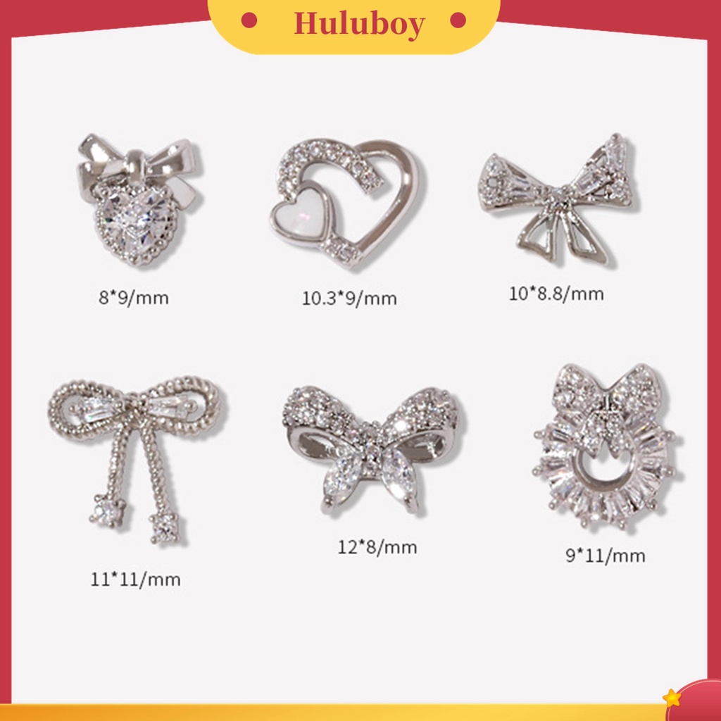 Huluboy Huluboy♡ Aksesoris Nail Art Cubic Zirconia 3D Aneka Bentuk Untuk Dekorasi Manicure Wanita