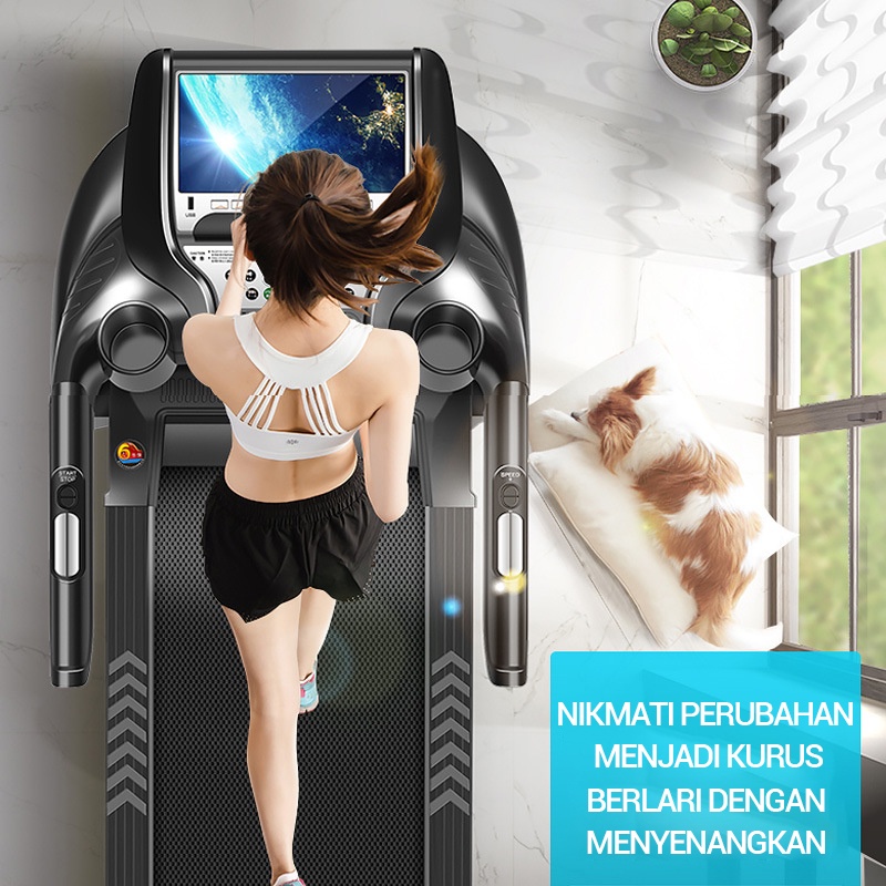 Sport Treadmill Elektrik Alat Olahraga Fitness Latihan Gym Equipment Running Machine Multifungsi