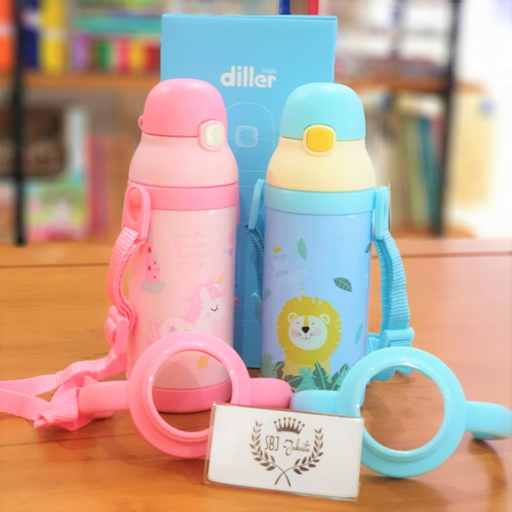 BOTOL MINUM ANAK MODEL TERMOS 304 STAINLESS diller 100% BPA FREE Dual Handle