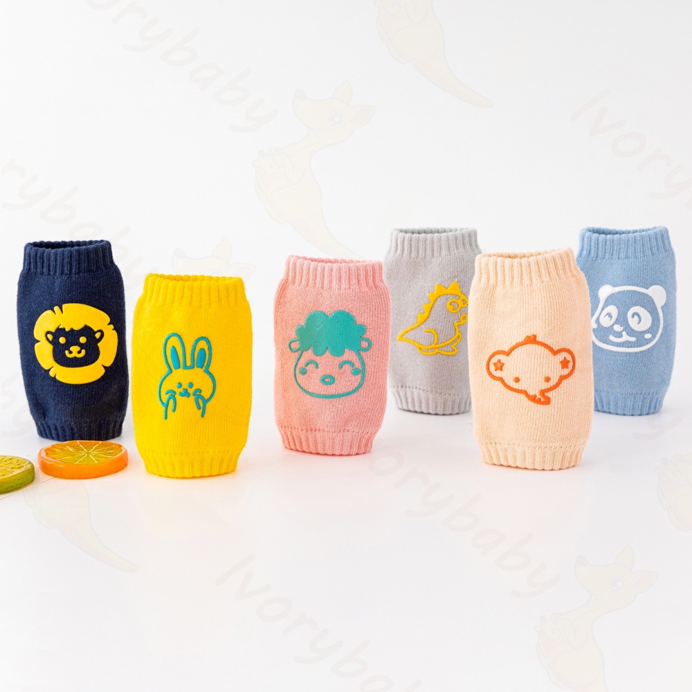 Ivorybaby Knee protector bayi anak anti slip pelindung lutut bayi merangkak bahan katun