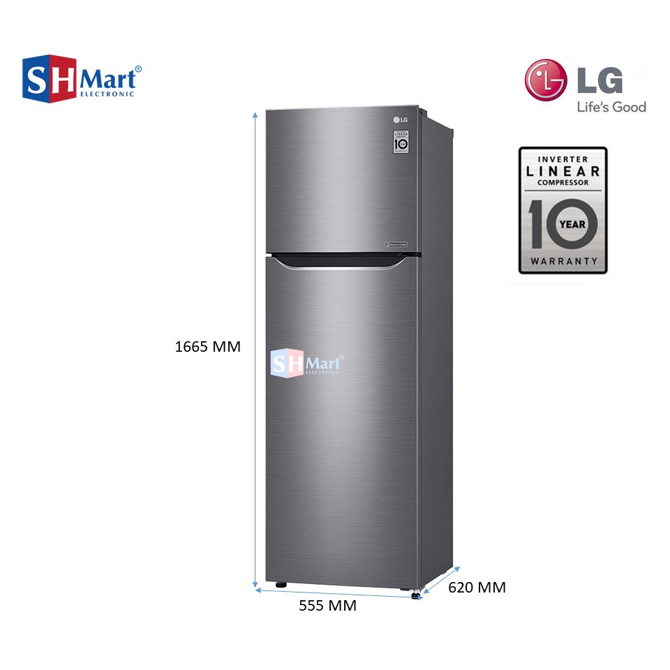 KULKAS 2 PINTU LG 272 LITER SMART INVERTER GNG272SLCB / GN-G272SLCB HEMAT LISTRIK GARANSI RESMI (MEDAN)