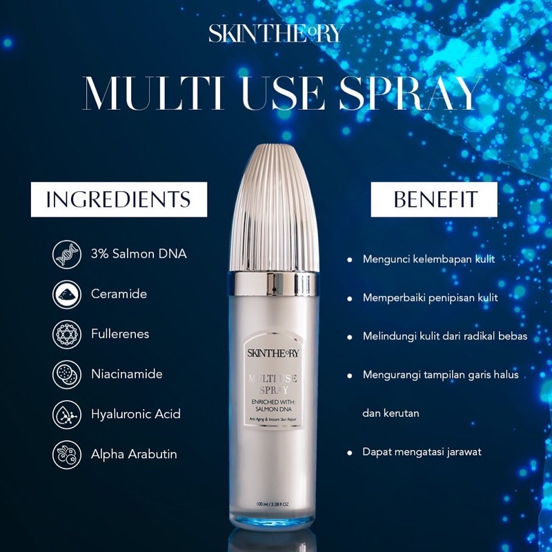 SKINTHEORY Multi Use Spray 100ml BPOM 5in1 (Toner - Essence - Serum - Moisturizer - Ampoule) Skin theory