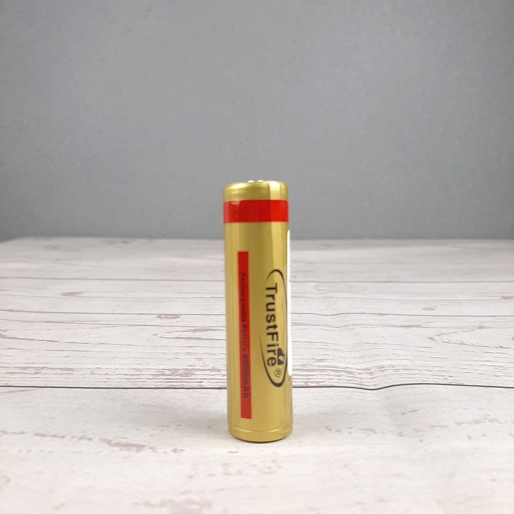 Trustfire Baterai Li-ion 18650 6000mAh 3.7V Button Top - BRC 18650 - Golden