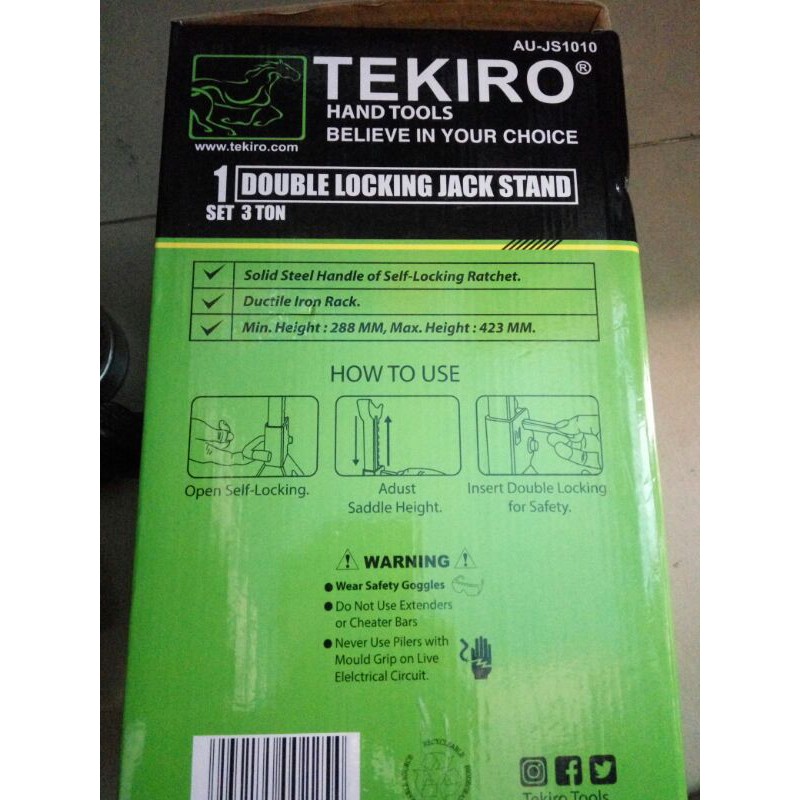 tekiro JS1010 jack stand tahanan dongkrak 3 ton JS 1010