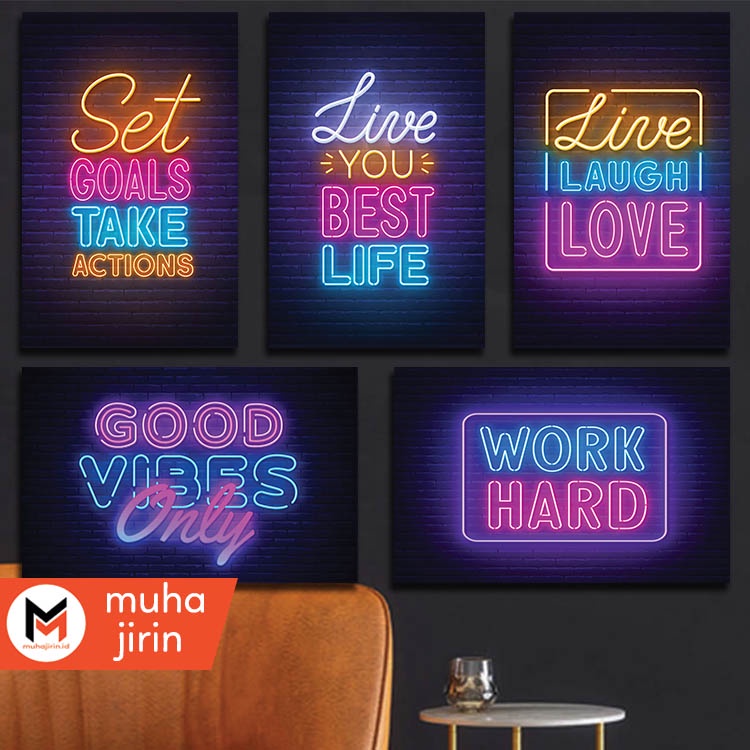 [20x29] Poster Neon Quotes Kamar Cowo Cewe keren Aestetic  Aesthetic Hiasan dinding Minimalis